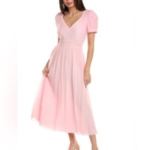 NWT!! LoveShackFancy Hutchinson  Powder Pink Maxi Silk Blend Dress Size 2